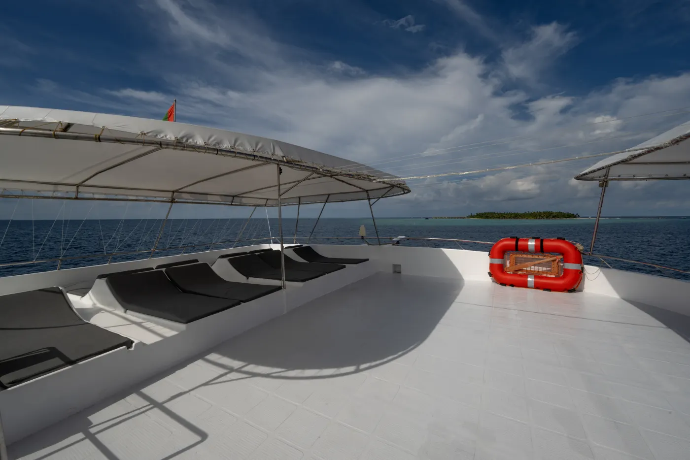 The sundeck of the AMBA liveaboard