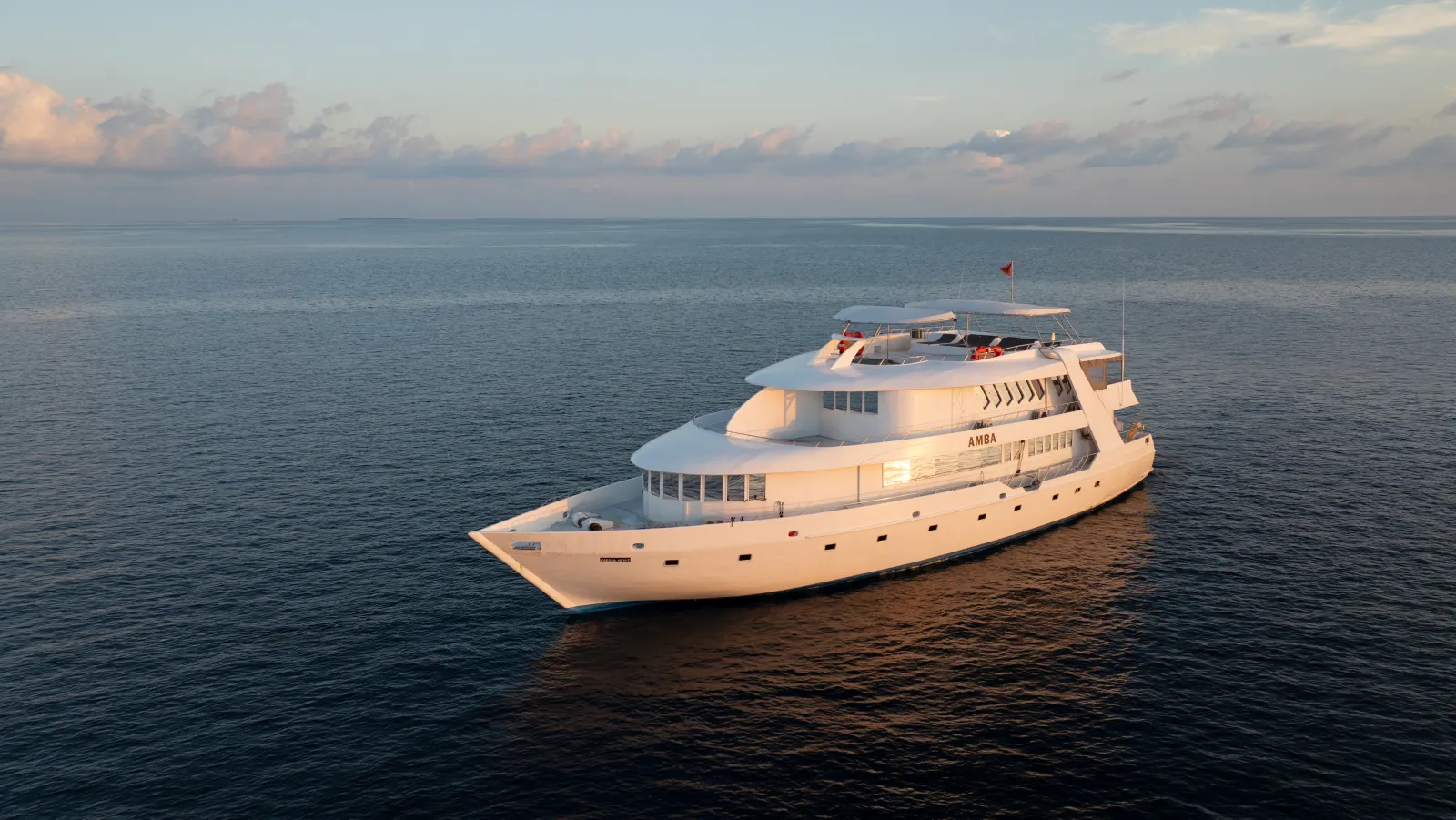 The AMBA liveaboard yacht at sea in the Maldives