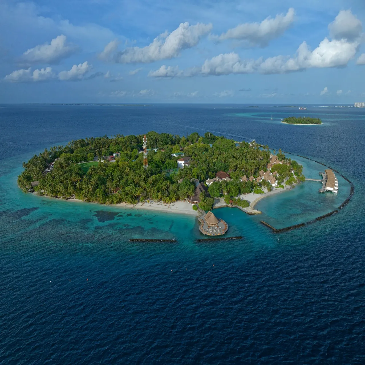Aerial view of Bandos Maldives on Bandos, Maldives
