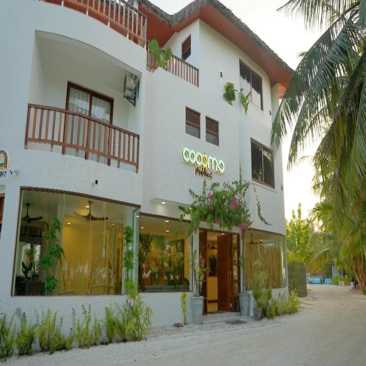 Exterior of Cocomo Maldives on Himmafushi Island, Maldives