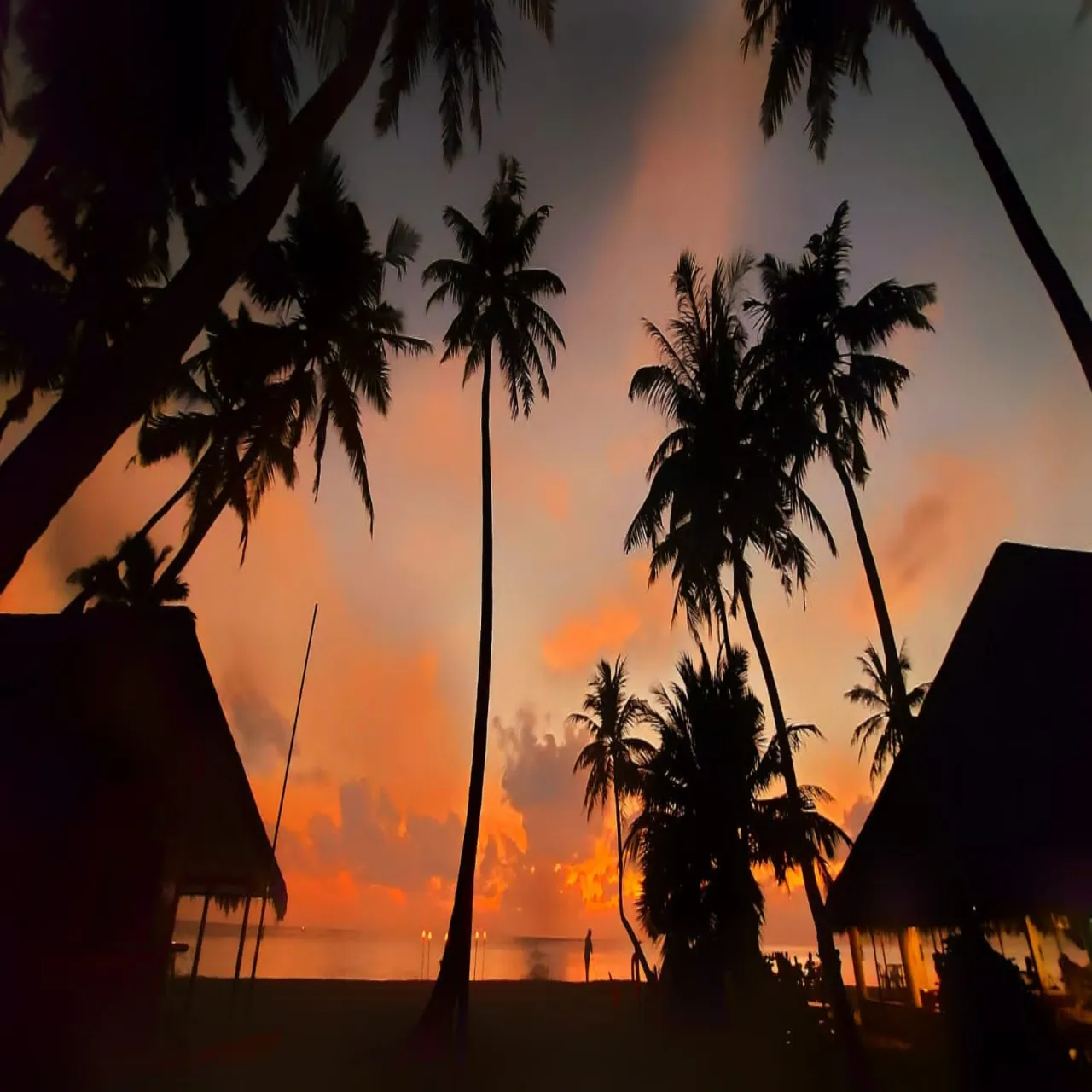 Sunsets at Fihalhohi Island Resort on Fihalhohi, Maldives