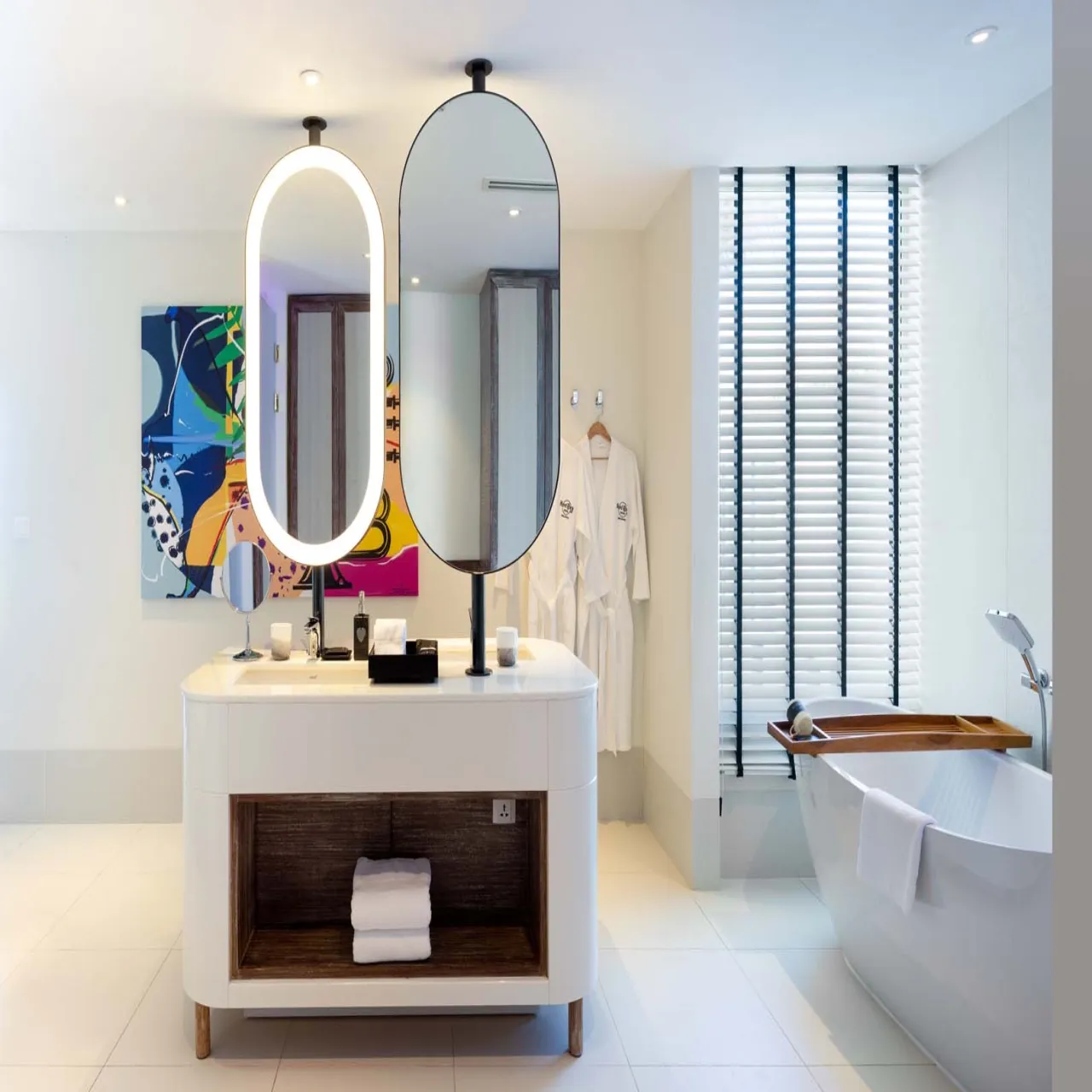 Bathroom at Hard Rock Hotel Maldives on Emboodhoo Lagoon, Maldives