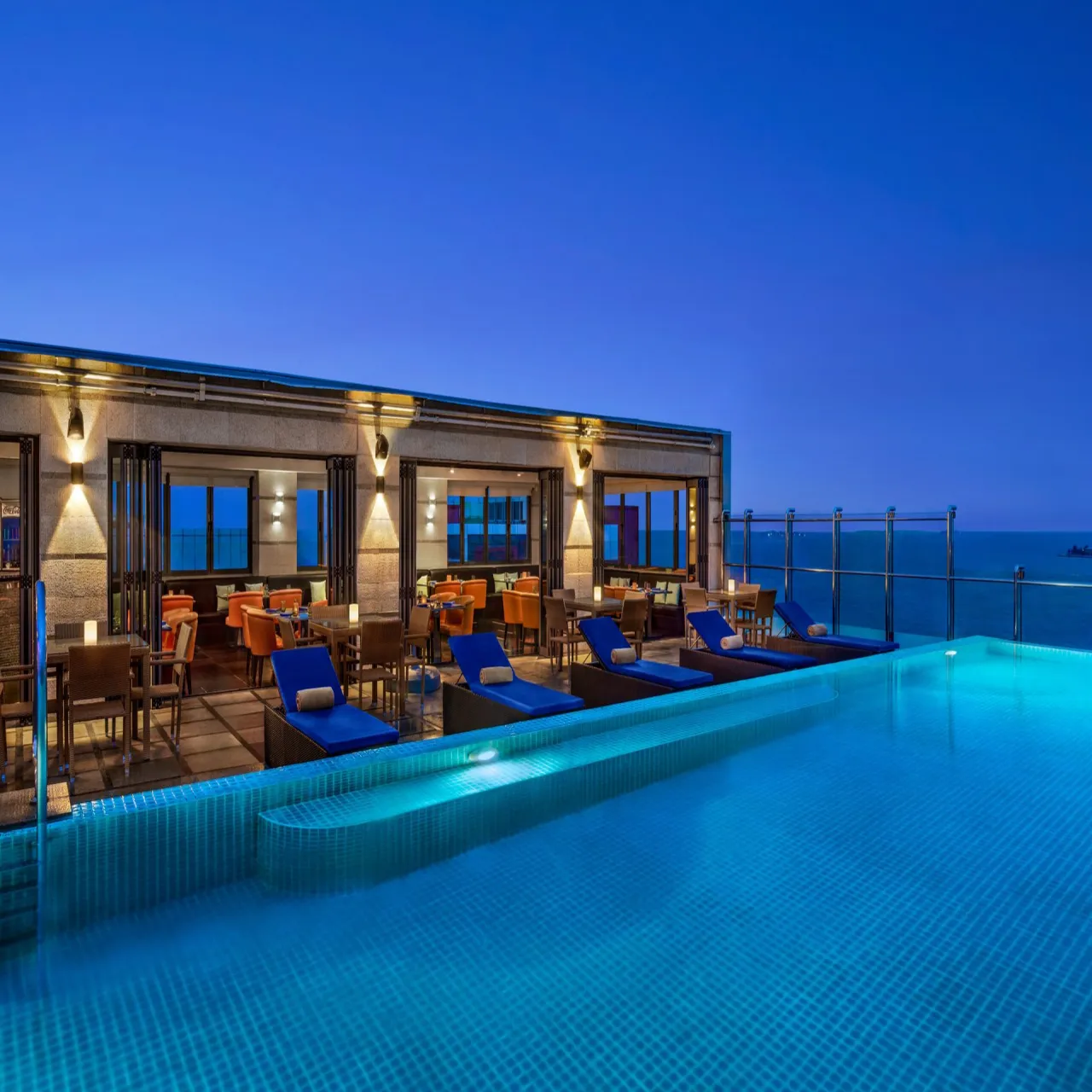 Rooftop Infinity Pool at Hotel Jen Malé by Shangri-La on Malé, Maldives