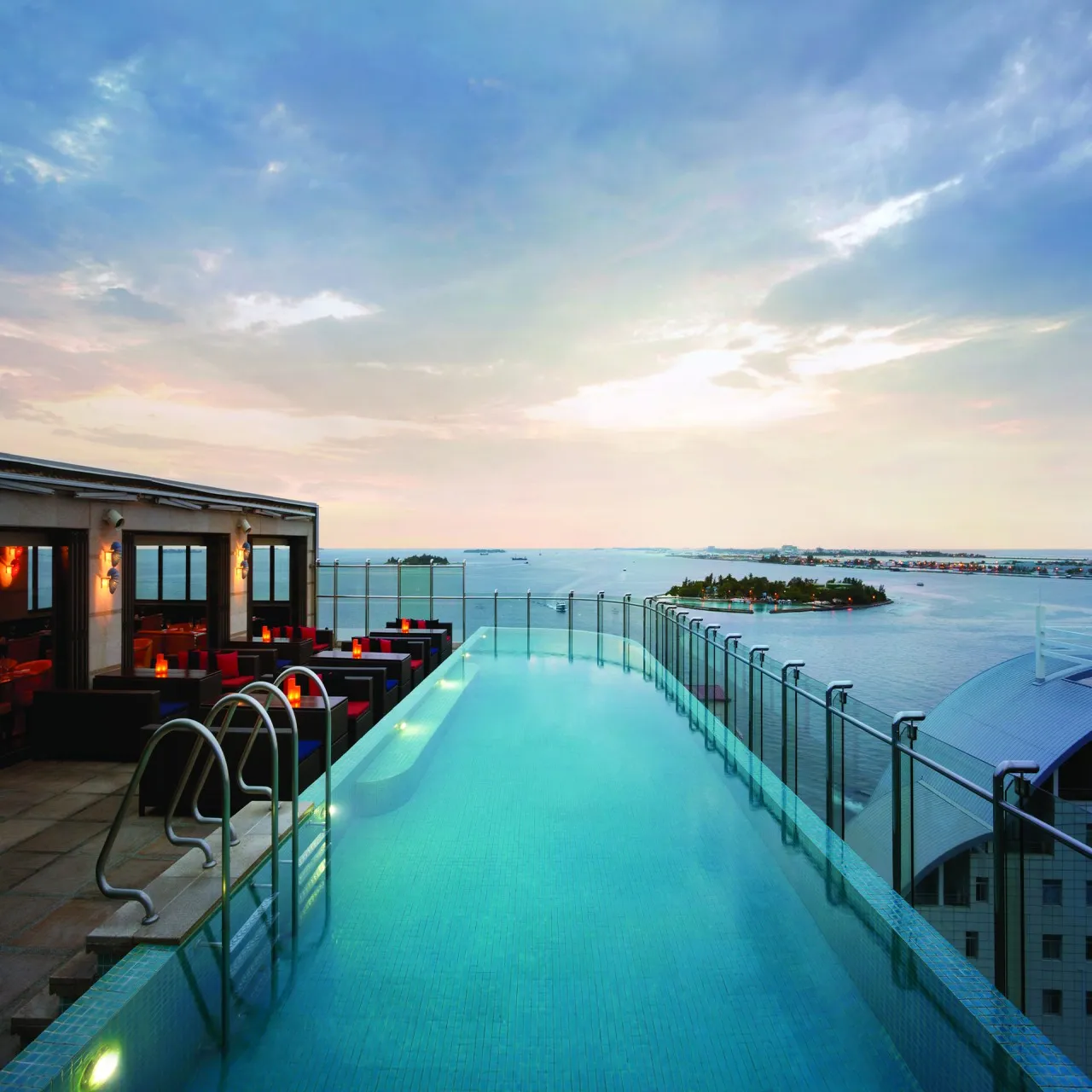 Rooftop Infinity Pool at Hotel Jen Malé by Shangri-La on Malé, Maldives