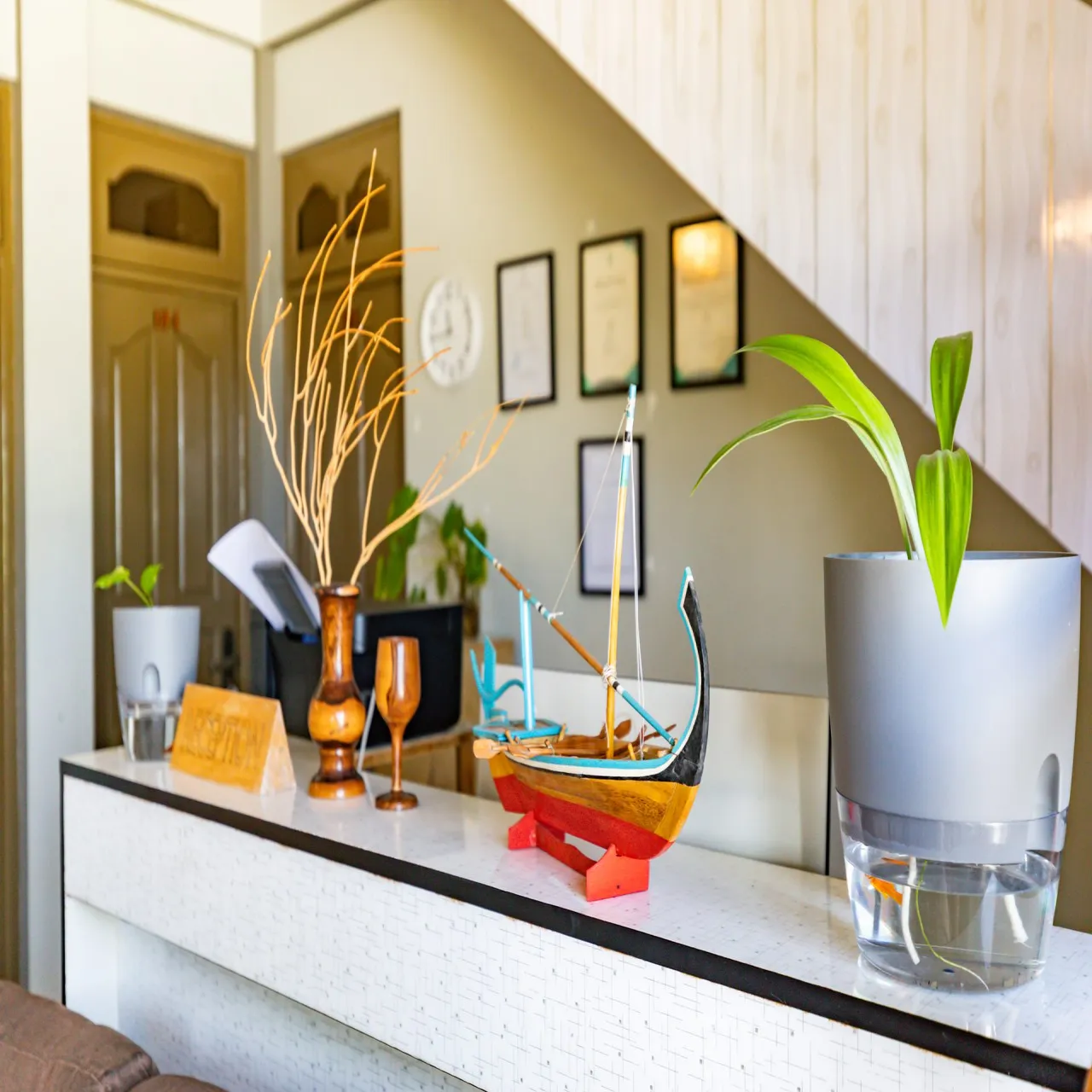 Reception And Restaurant at Nemo Inn on Omadhoo, Maldives