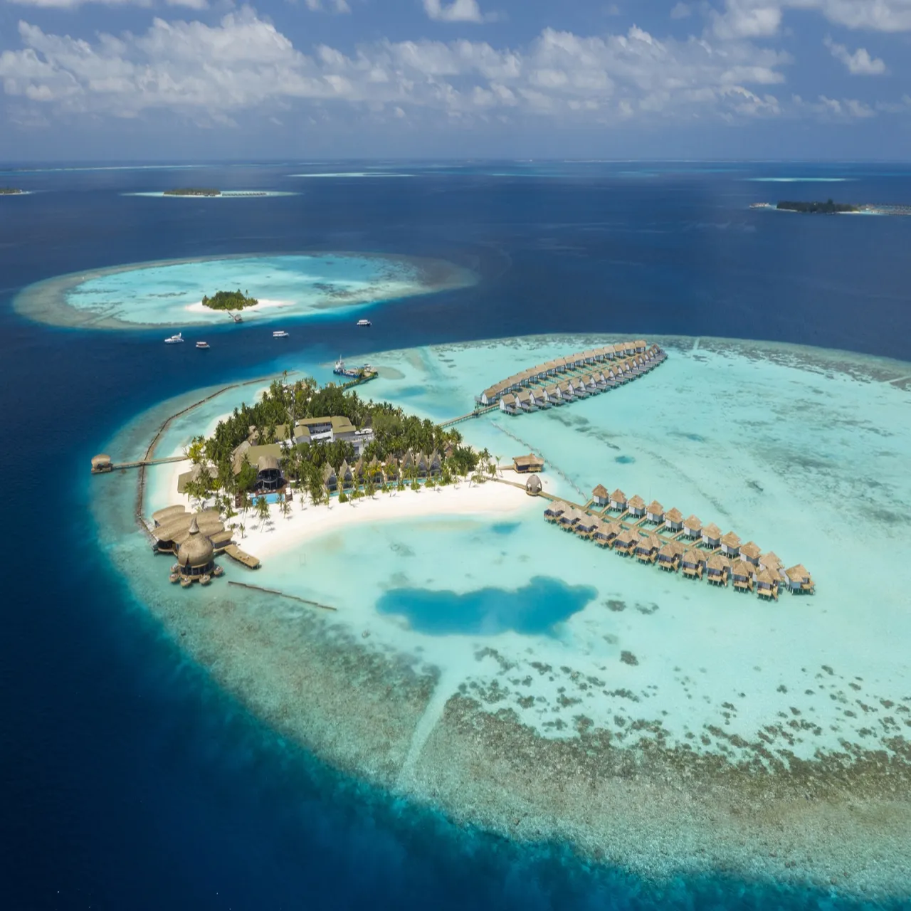 Aerial view of OUTRIGGER Maafushivaru on Maafushivaru, Maldives