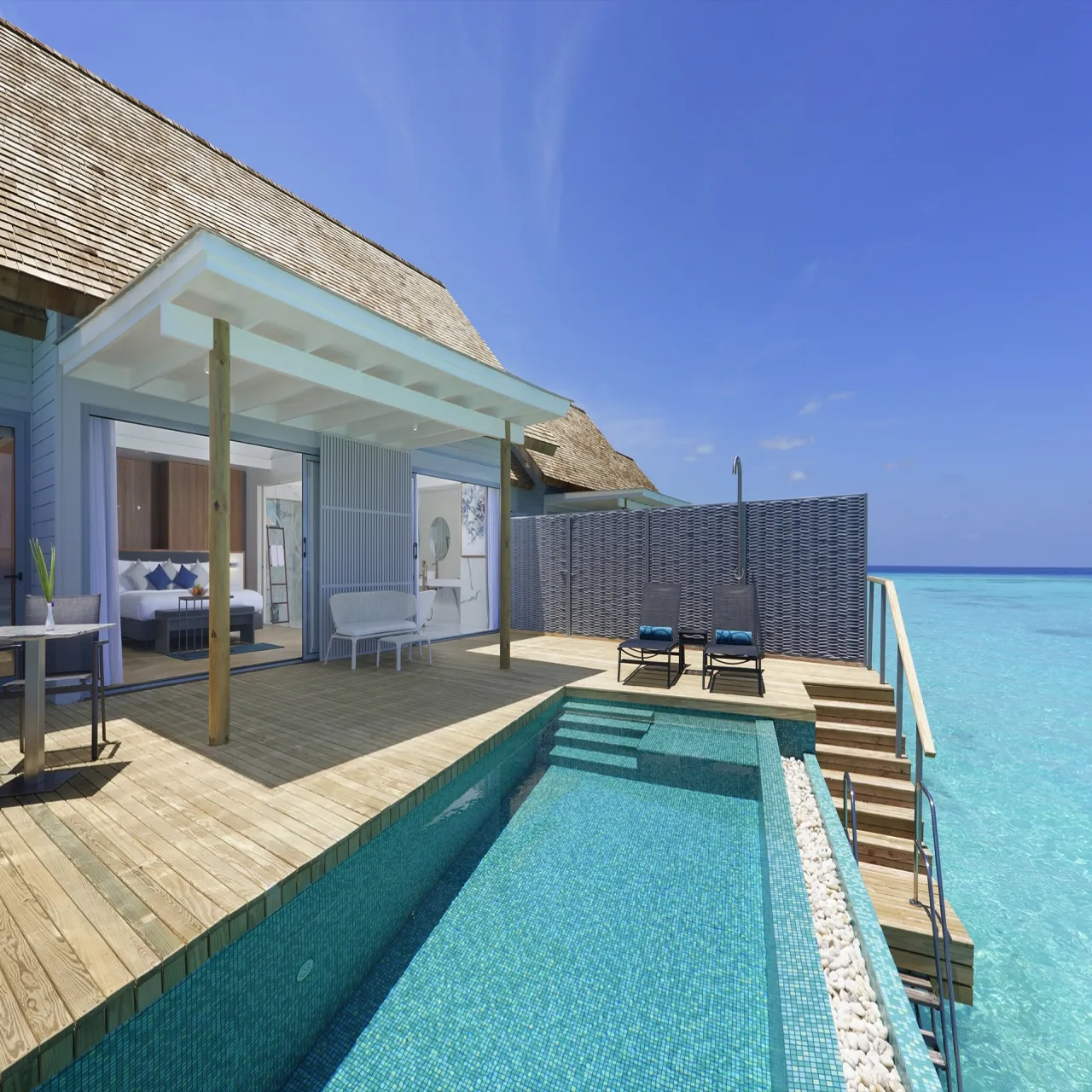 Room Over Water Villa With Private Pool at OUTRIGGER Maafushivaru on Maafushivaru, Maldives