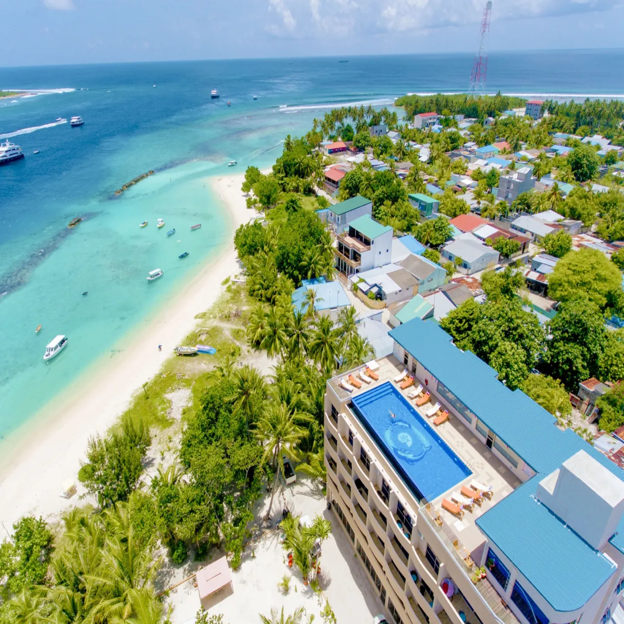 Exterior of Season Paradise on Thulusdhoo, Maldives