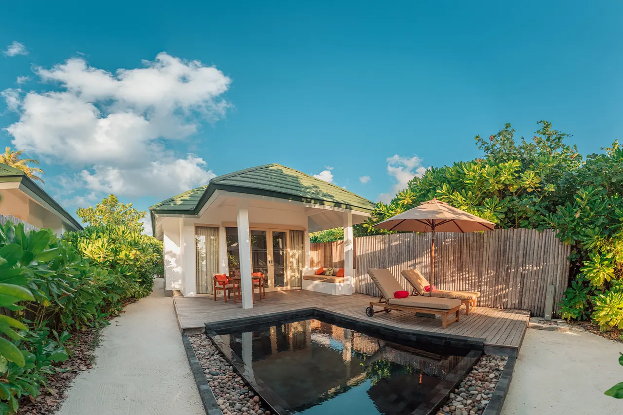 Sunset pool beach villa at Siyam World, Maldives