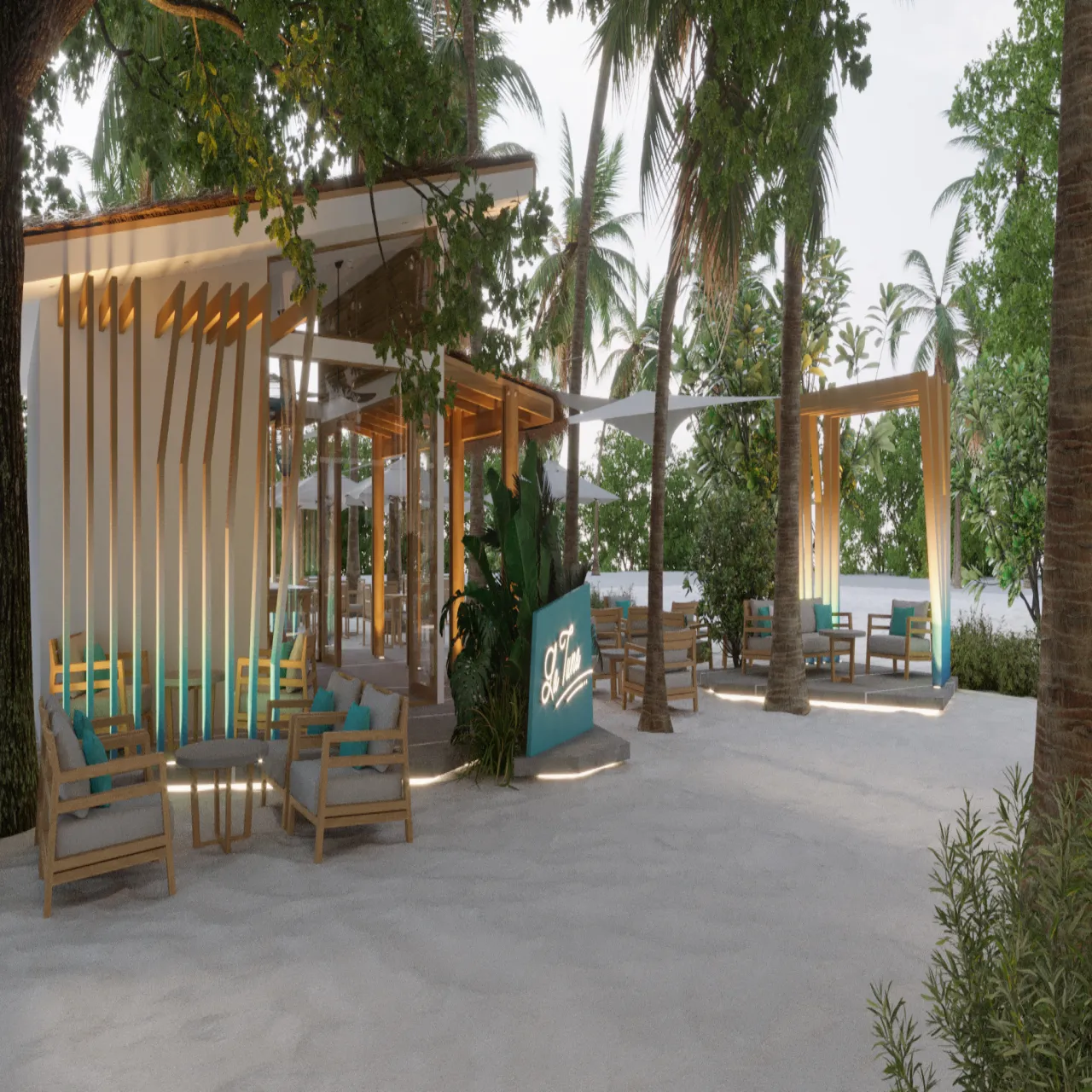 Exterior of Stone Beach Club on Dhiffushi, Maldives