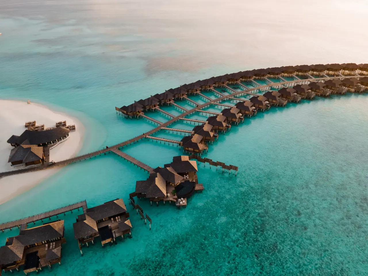 Aerial view of Sun Siyam Iru Fushi, Maldives
