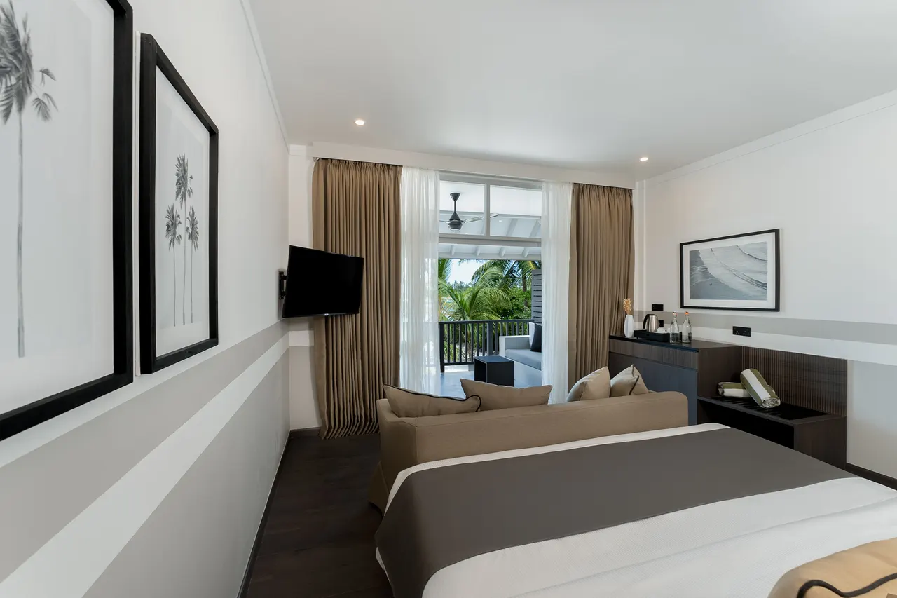 Beach pavilion bedroom at Sun Siyam Olhuveli, Maldives