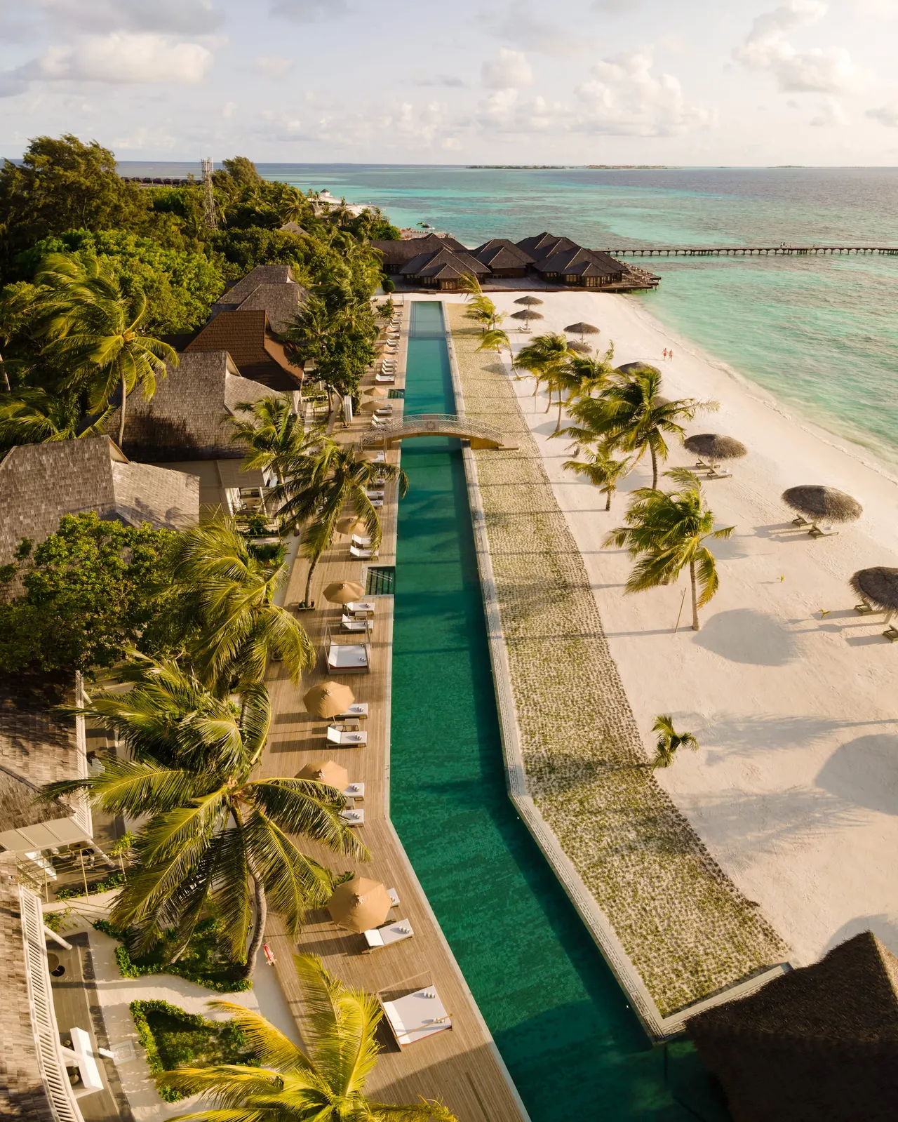 Aerial view of Sun Siyam Olhuveli, Maldives