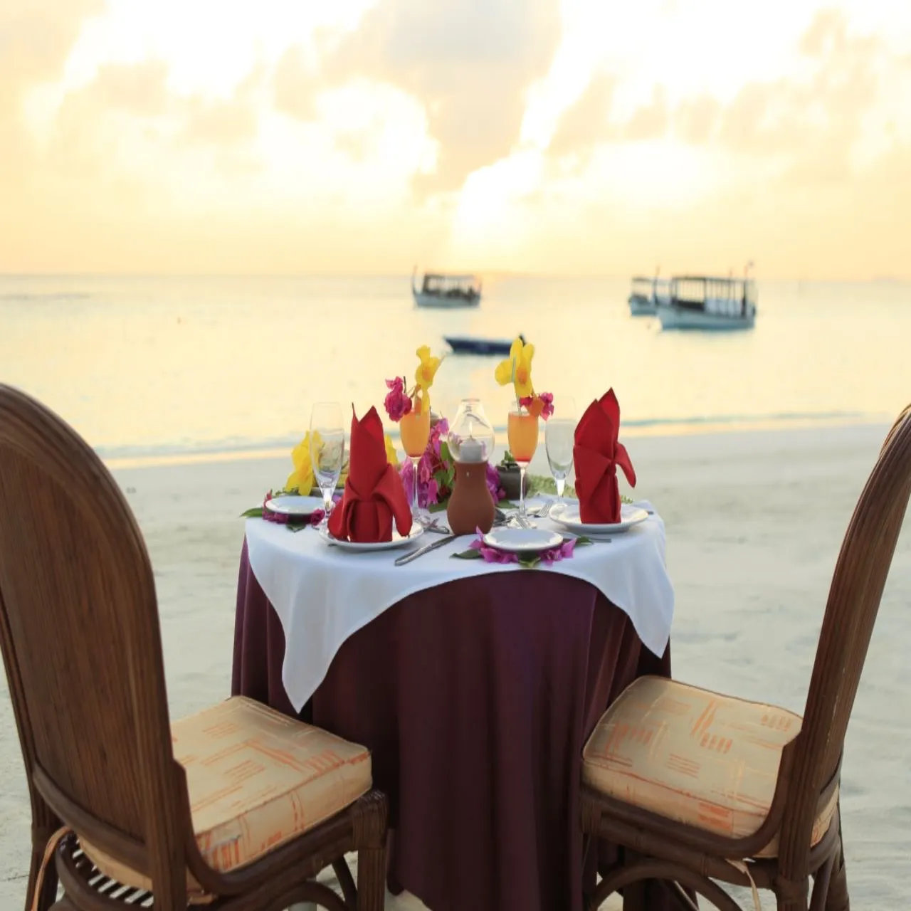 Dining at Thulhagiri Island Resort & Spa on Thulhagiri, Maldives