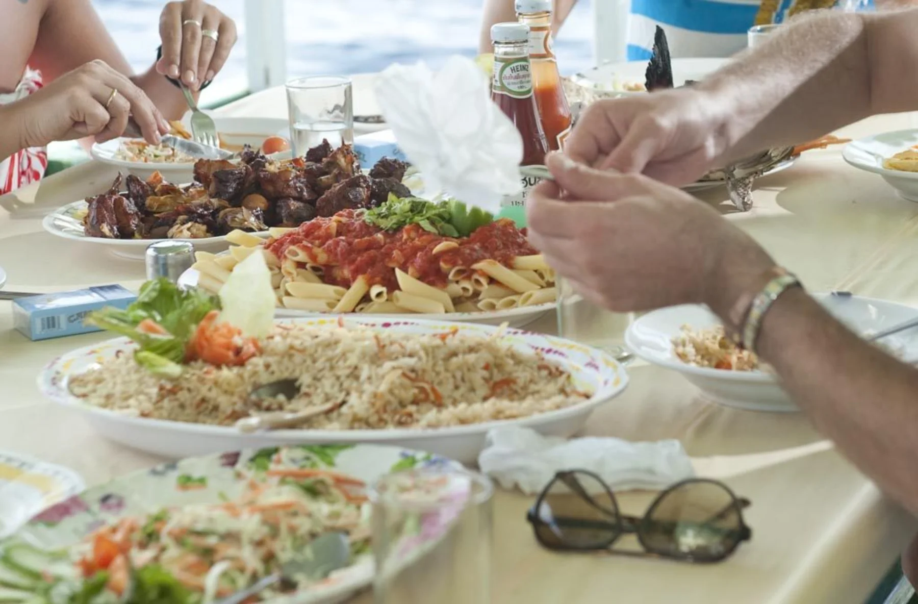 Fresh meal served aboard Gahaa during a Maldives private charter